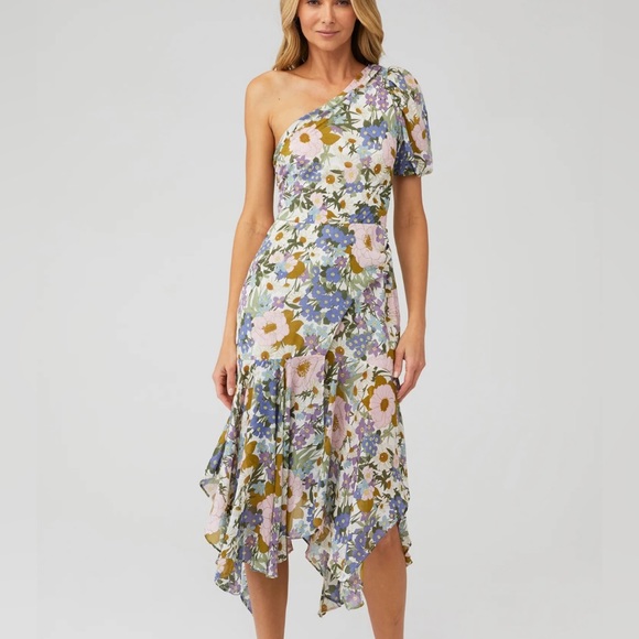 NWT ASTR the label one shoulder midi dress - Picture 1 of 4